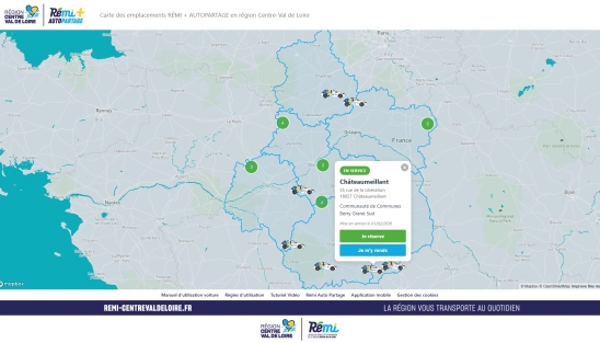 Carte interactive autopartage pour Transdev